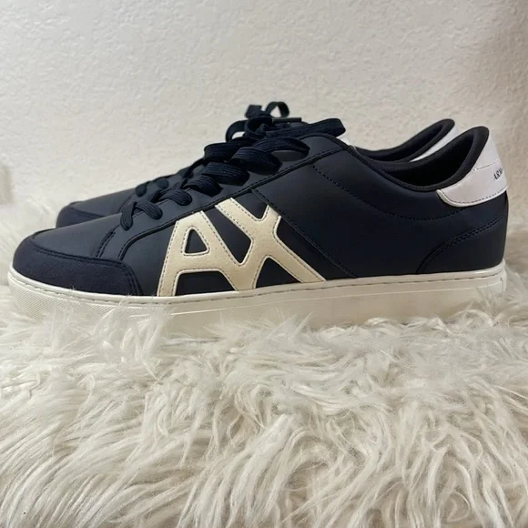 ARMANI EXCHANGE Logo Detail Lace Up Sneakers Size 12 - Picture 8 of 14